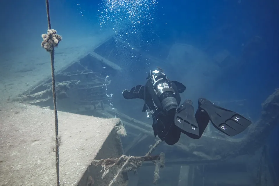 Diver diving underwater